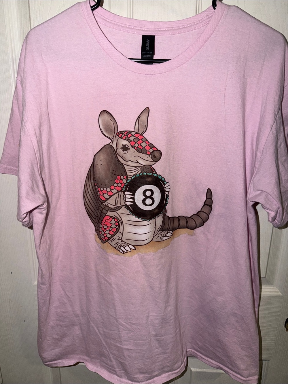 Gildan Light Pink Armadillo 8-Ball Graphic Tee